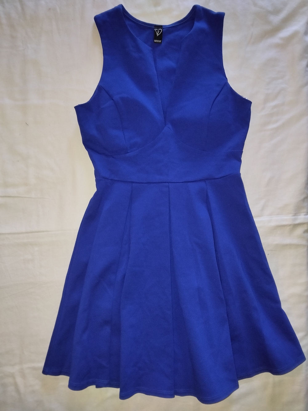 Windsor Cobalt Blue Sleeveless Fit-and-Flare Mini Dress